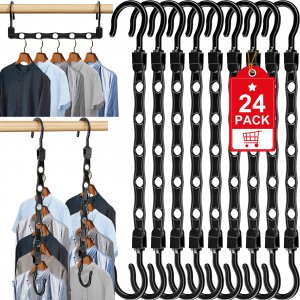 Besslly Home 24 Pack Hangers Space Saving Magic Closet Hangers